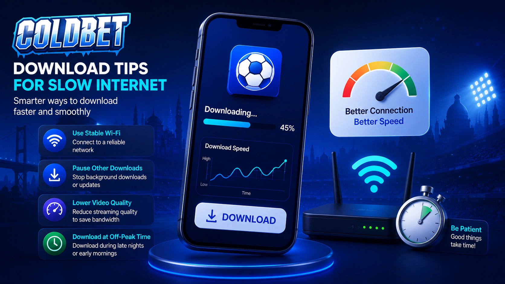ColdBet download tips slow internet Bangladesh