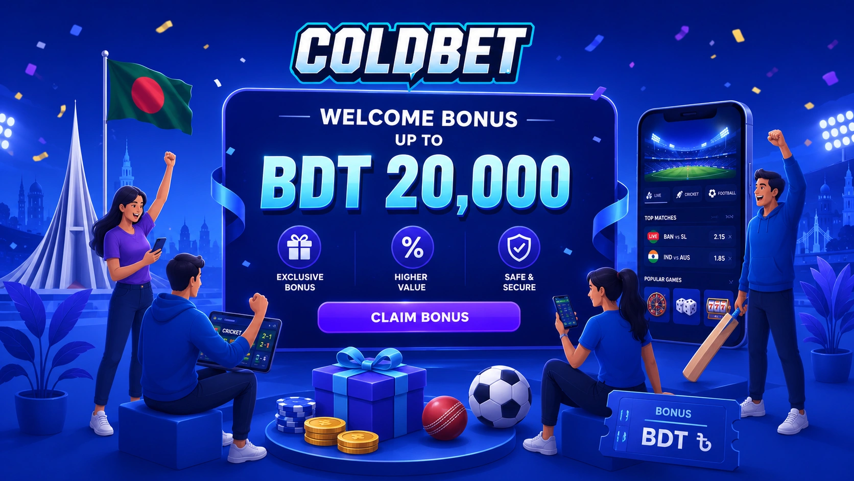 ColdBet sports welcome bonus BDT Bangladesh